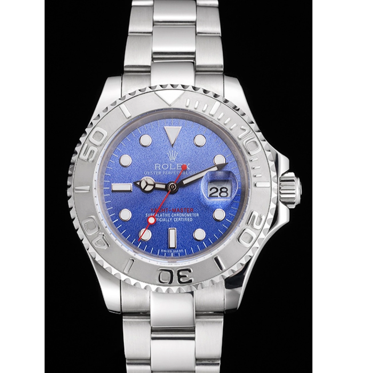 AAA Replica Watches And Blue Swiss Rolex Dial Yacht-Master Steel Stainless Case Bracelet 0719